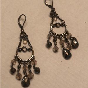 Silver Dangle Bohemian Acrylic Beaded Earrings